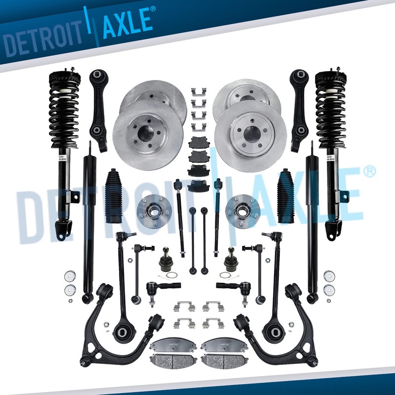 32pc RWD Front & Rear Brake Rotors Pads + Control Arms Strut Kit for 300 Charger