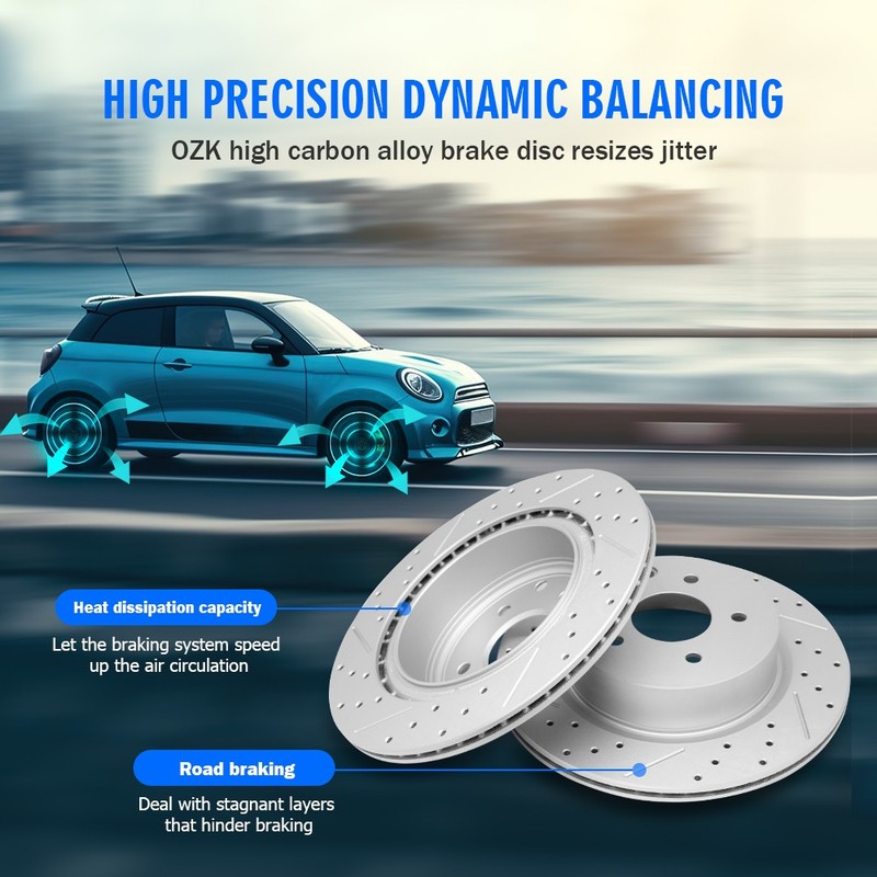 Front Rear Brake Disc Rotors & Ceramic Brake Pads Kit For Nissan Rogue 2014-2017 gallery