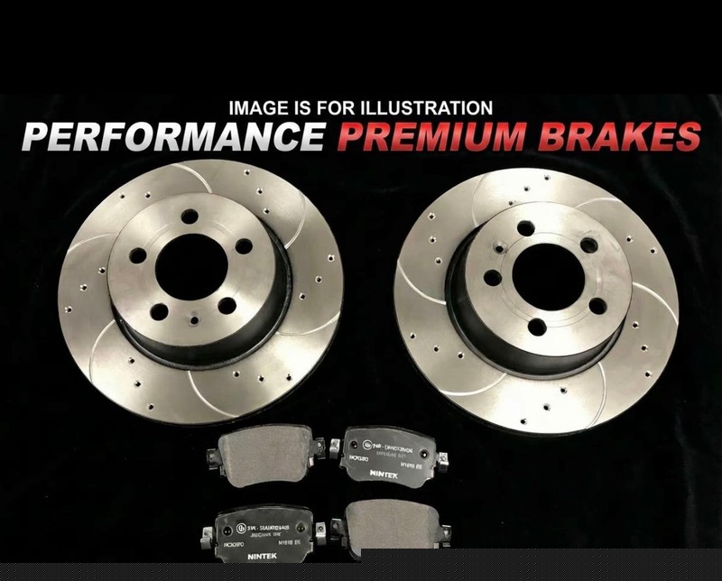 FOR BMW 320D COUPE E92 FRONT DRILLED GROOVED BRAKE DISCS & PADS