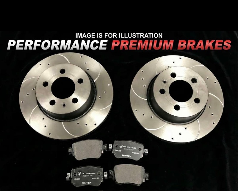 FOR BMW 5 SERIES 520D (F10) 2010-2013 FRONT DRILLED GROOVED BRAKE DISCS & PADS