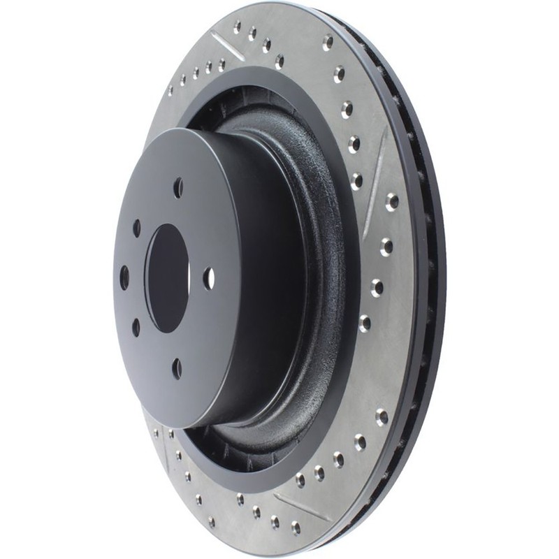 StopTech 127.42101L Rear Left Drilled Brake Rotor for 2008-13 G37 / 2009-19 370Z gallery