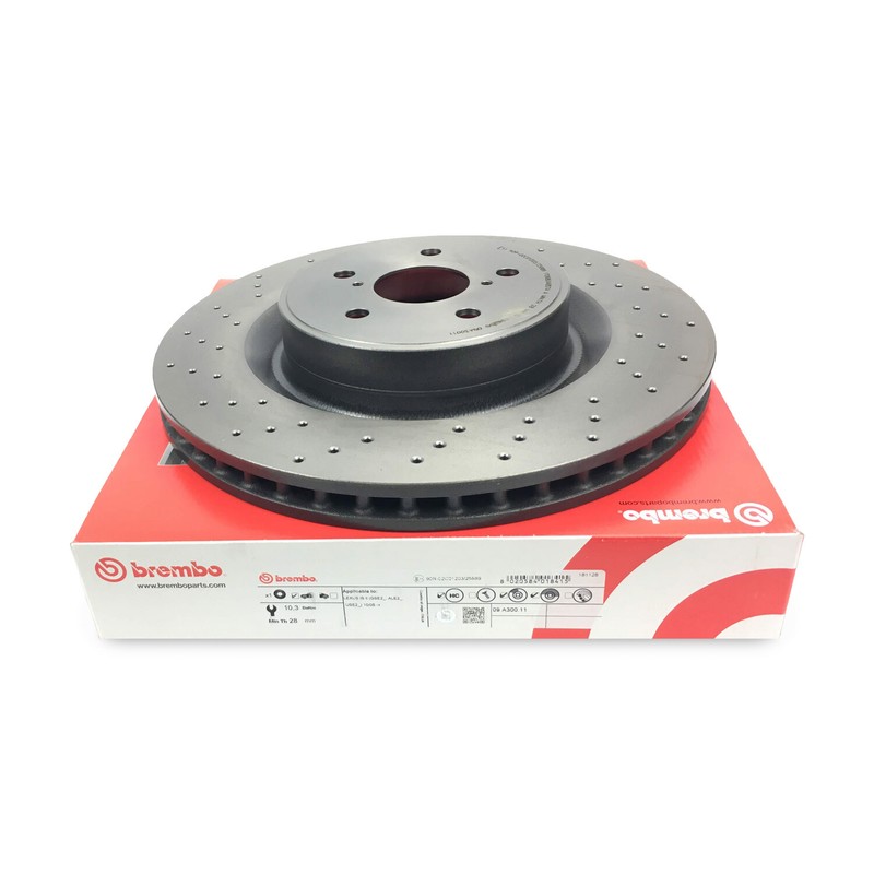 Brembo Set of 2 Front Cross Drilled Coated PVT Rotors for Lexus IS-F 09.A300.11 gallery