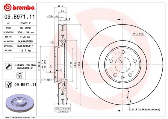 Fits Audi A6 2010-2018 A7 2010-2018 + Other Models Brake Disc Front Mity gallery