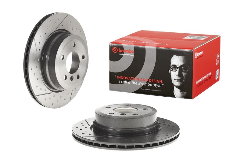 Brembo Rear Left or Right Dimpled Slotted Brake Disc Rotor For BMW E82 E88 135i