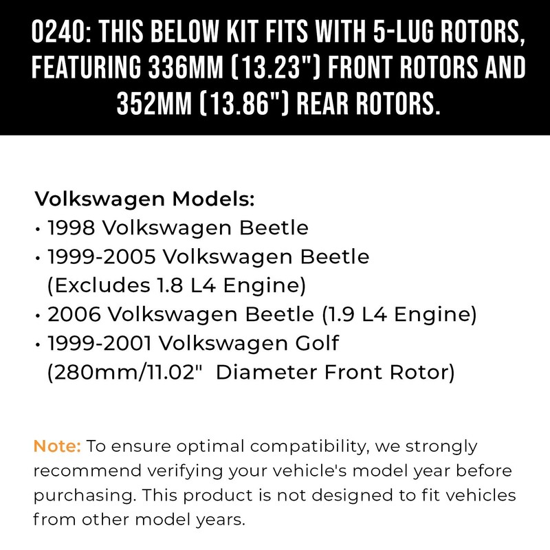 Front & Rear Drilled Slotted Rotors + Pads for Volkswagen Jetta Beetle Golf gallery