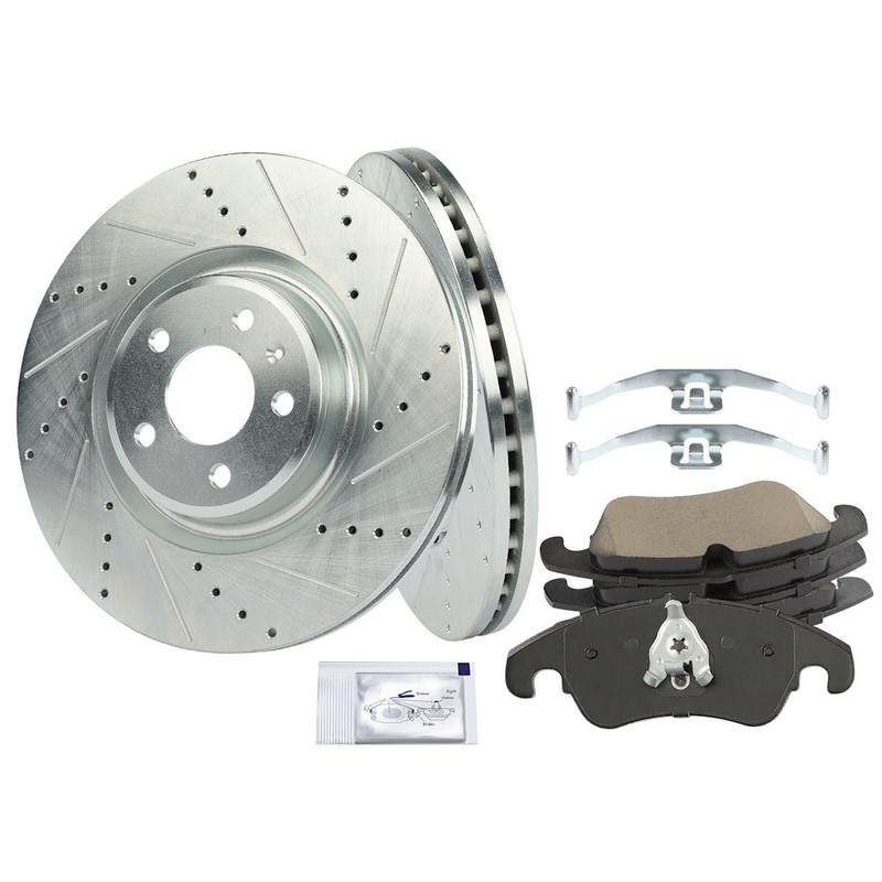 2-Wheel Set Brake Disc and Pad Kits Front for Audi S5 S4 A6 Quattro A7 Q5 2013