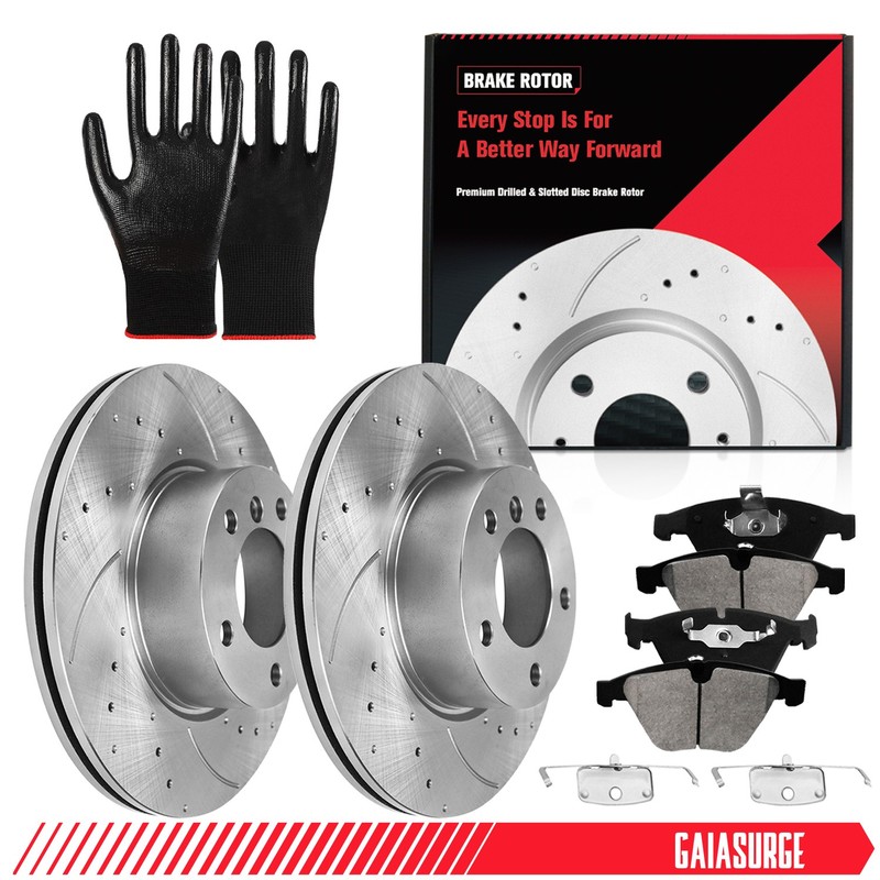 For BMW 328i XDRIVE X1 312mm Front Disc Brake Rotors + Ceramic Brake Pads Kit