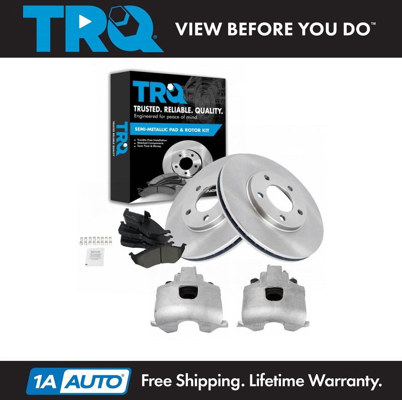 Front Semi-Metallic Brake Pad, Rotor & Caliper Kit for Dodge