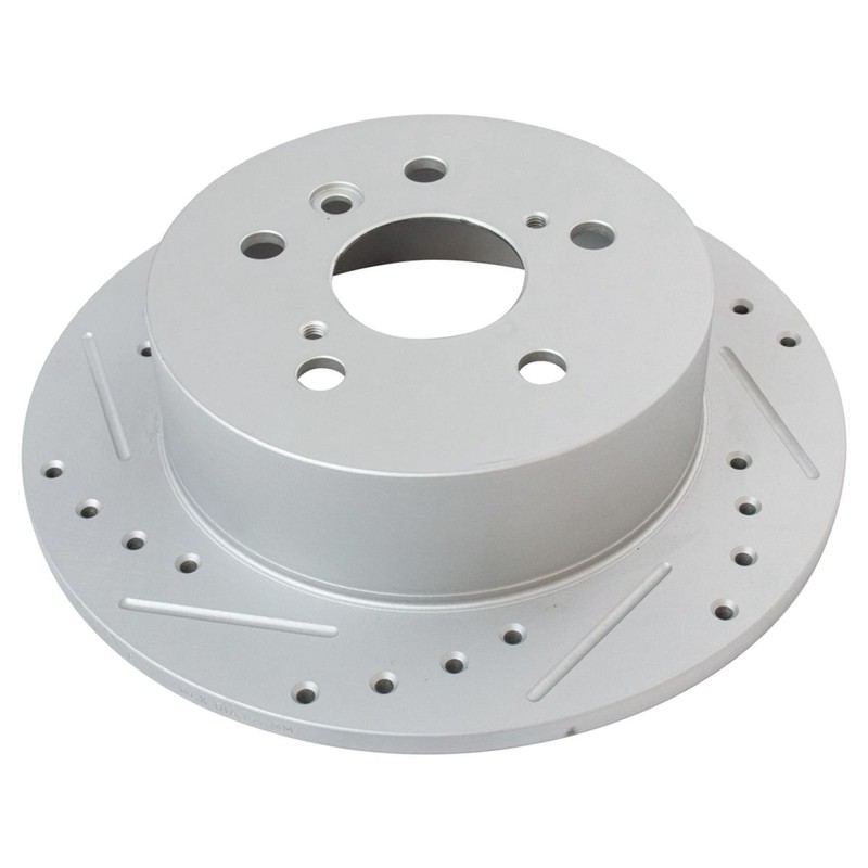 Performance Brake Rotor Drilled & Slotted Coated Rear Pair for Toyota gallery