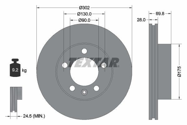 2x Brake Discs Set Front Vented For Nissan Opel Renault Vauxhall TEXTAR 92228603 gallery