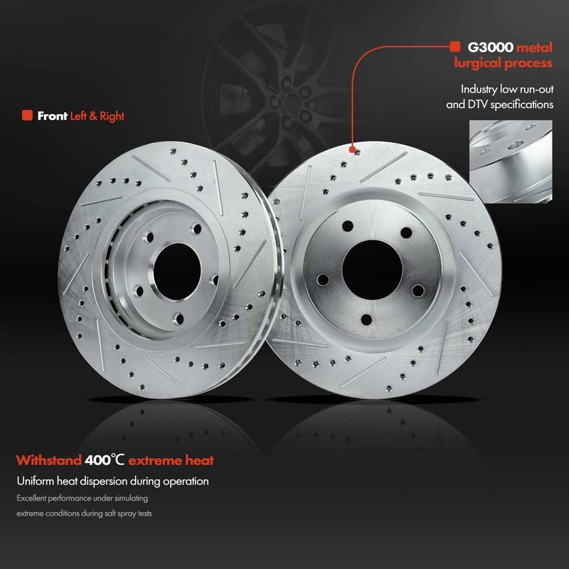 Front & Rear L&R Drilled Brake Rotors for Nissan Sentra 2007 2008-2012 L4 2.5L gallery