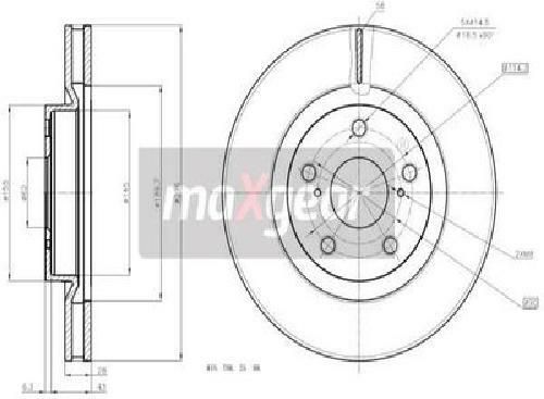 Original MAXGEAR Bremsscheibe 19-1866MAX für Lexus Toyota
