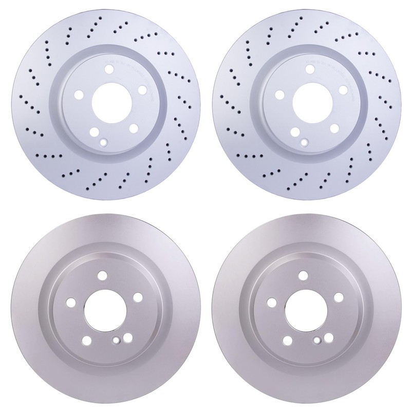 Hella Front 344mm Rear 320mm Brake Rotors Kit For W212 E550 2010-11 4Matic Base