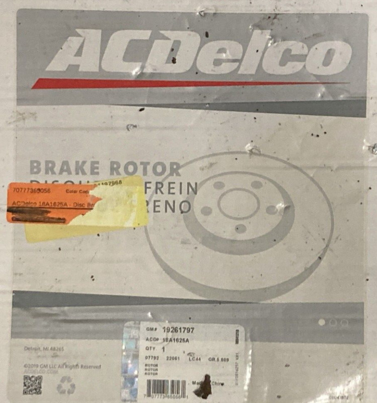 NEW GENUINE ACDELCO 18A1625A BRAKE ROTOR 6 LUG GM 19261797 gallery