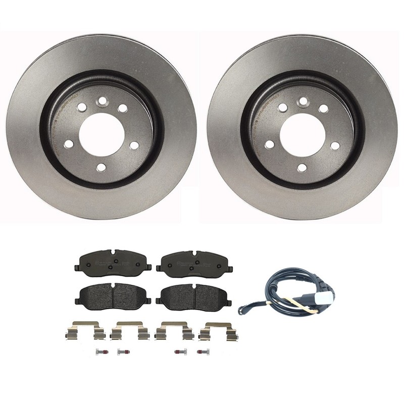 Brembo Front Brake Kit Disc Rotors Low-Met Pads and Sensor For Range Rover Sport