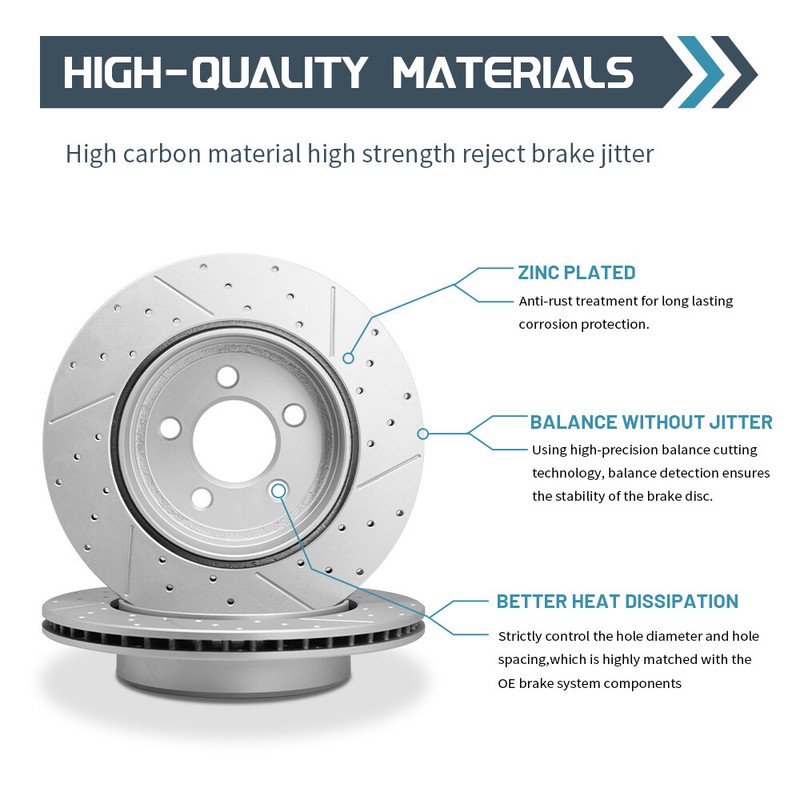 Front & Rear Drilled Rotors Brake Pads for Nissan Xterra Frontier Suzuki Equator gallery