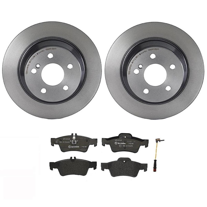Brembo Rear Brake Kit Low-Met Pad Set Sensor Solid Disc Rotors For MB W211 W212