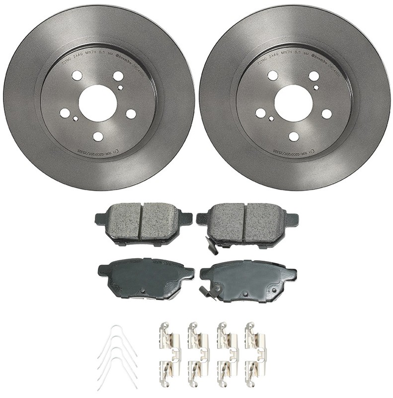 Akebono ProACT Rear Brake Kit 279mm Disc Rotors & Ceramic Pads for Lexus CT200h