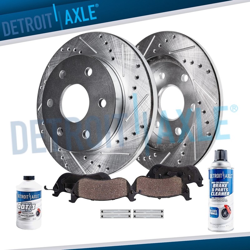 6 Lugs Rear Drilled Brake Rotors Ceramic Brake Pads for Nissan Armada Titan QX56