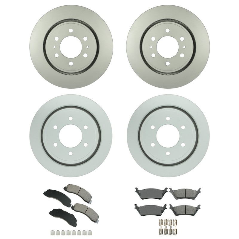 Bosch Front Rear Rotor Akebono ProACT Ceramic Brake Pad Kit for F-150 4WD RWD