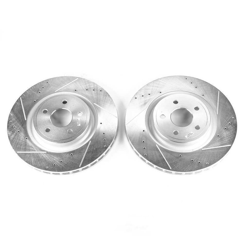 Disc Brake Rotor Set-Front Drilled, Slotted and Zinc Plated Brake Rotor Pair