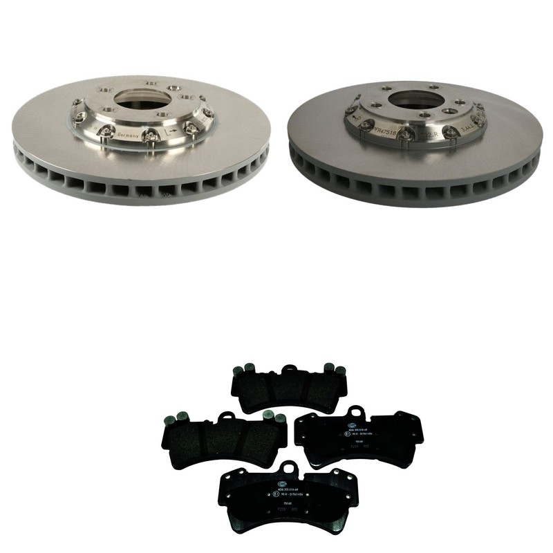 SHW Front 380mm Rotors Hella Low-Met Disc Brake Pad Kit For Cayenne S Turbo