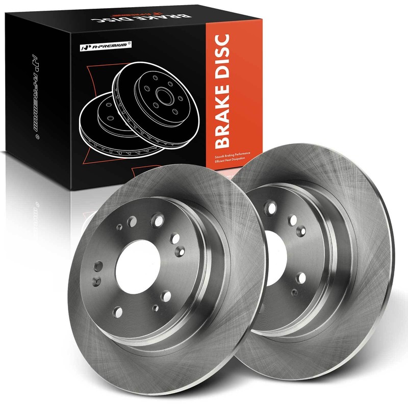 A-Premium Rear LH & RH Disc Brake Rotors for Honda CR-V L4 2.4L 2002 2003 2004