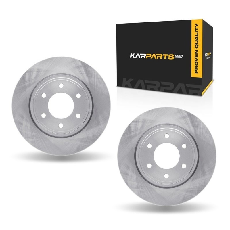 For Infiniti QX80 2014-2024 Brake Rotor Set Front | Cast Iron | 1-Piece Constr.