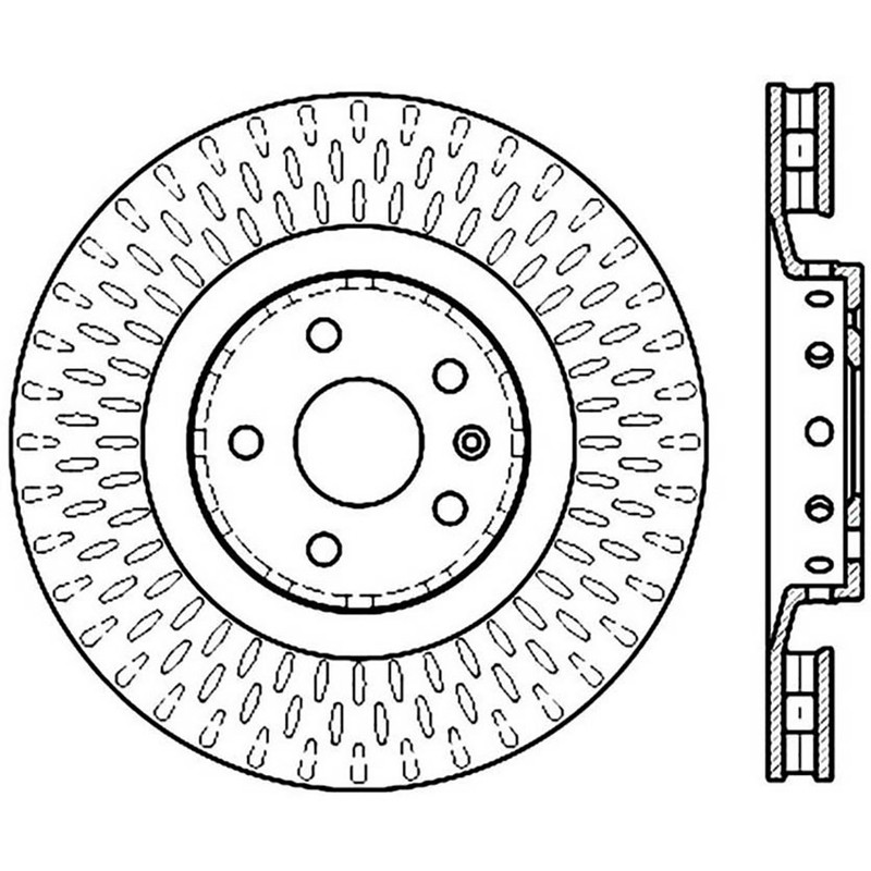 StopTech 127.62128L Front Left Drilled Disc Brake Rotor for 2009-15 Cadillac CTS gallery