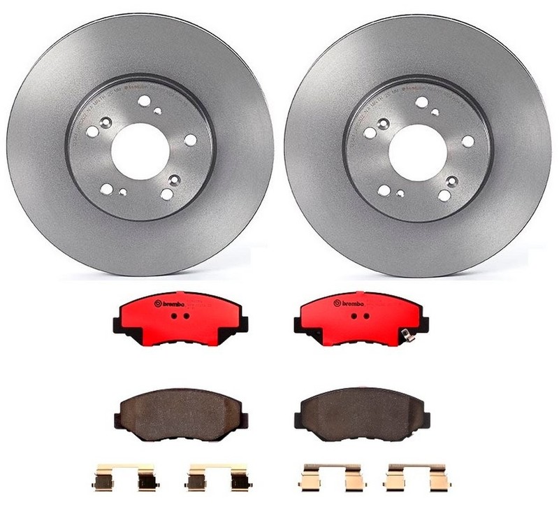 Brembo Front Brake Kit Ceramic Pads Vented UV Coated Disc Rotors for Honda Pilot