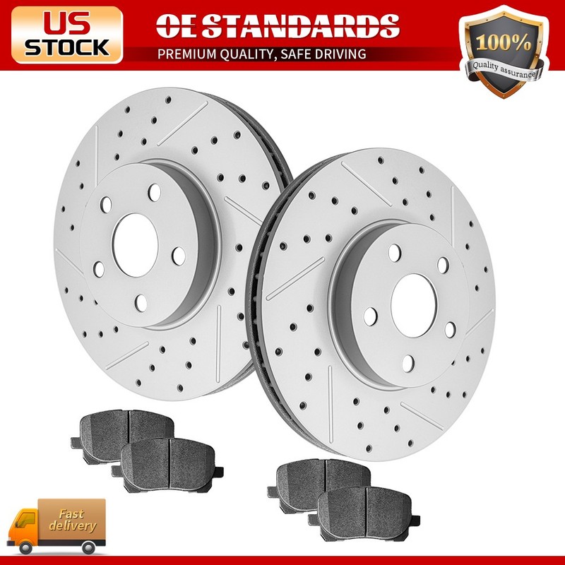 275mm Front Disc Rotors Ceramic Brake Pads for 03-08 Toyota Corolla Pontiac Vibe