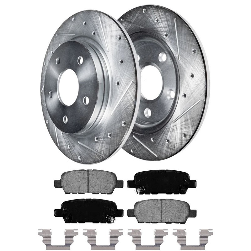 Rotors & Ceramic Front Rear Brake Rotor Pad Kit