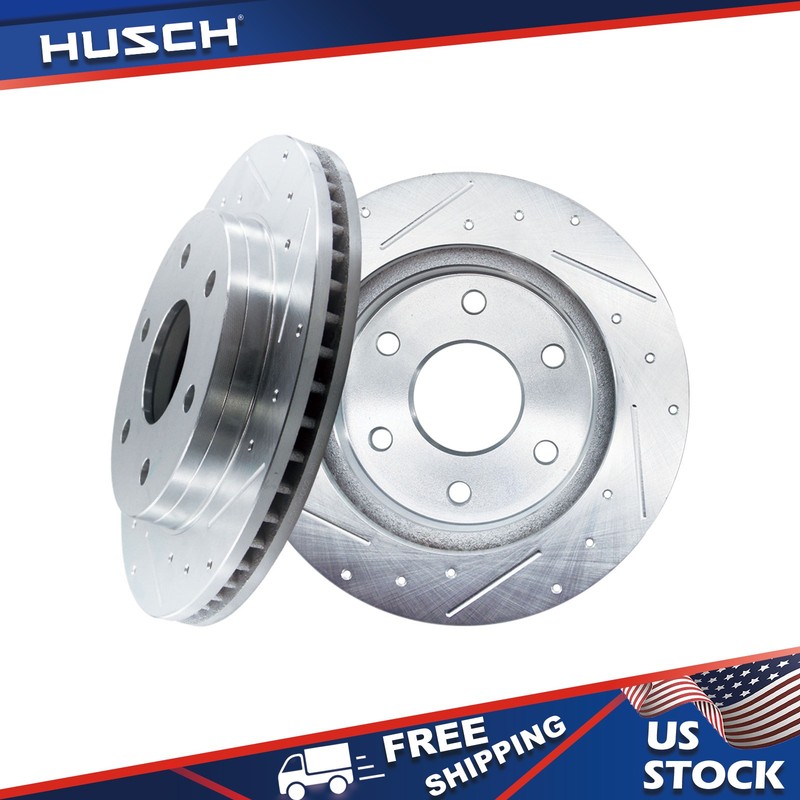 FRONT Drilled And Slotted Brake Rotors for Chevy GMC Silverado Sierra 1500 Yukon