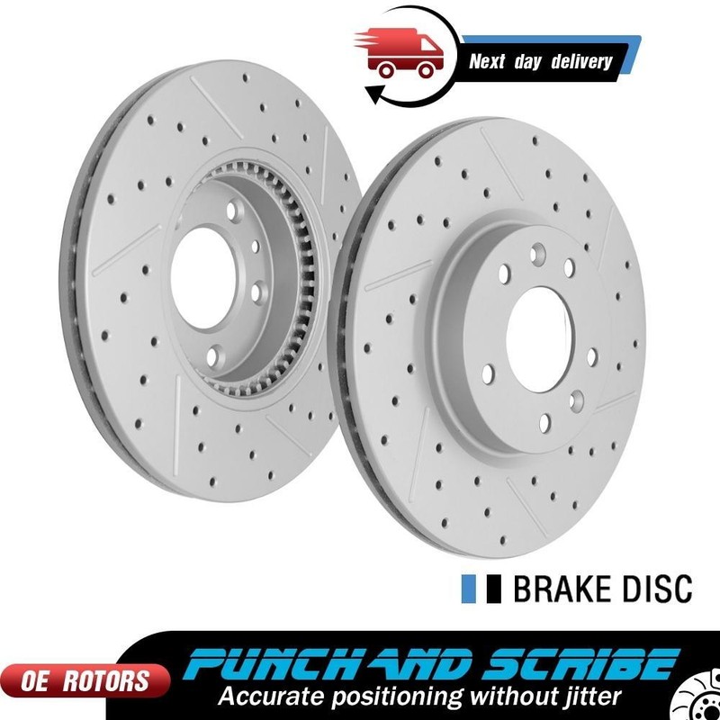 Front Disc Drilled Brake Rotors fit for 2006 – 2012 Fusion MKZ Mazda 6 Milan