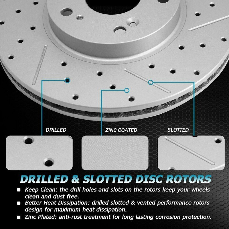 Front Rear Drilled Rotors + Brake Pad for Subaru Forester Legacy Outback Impreza gallery