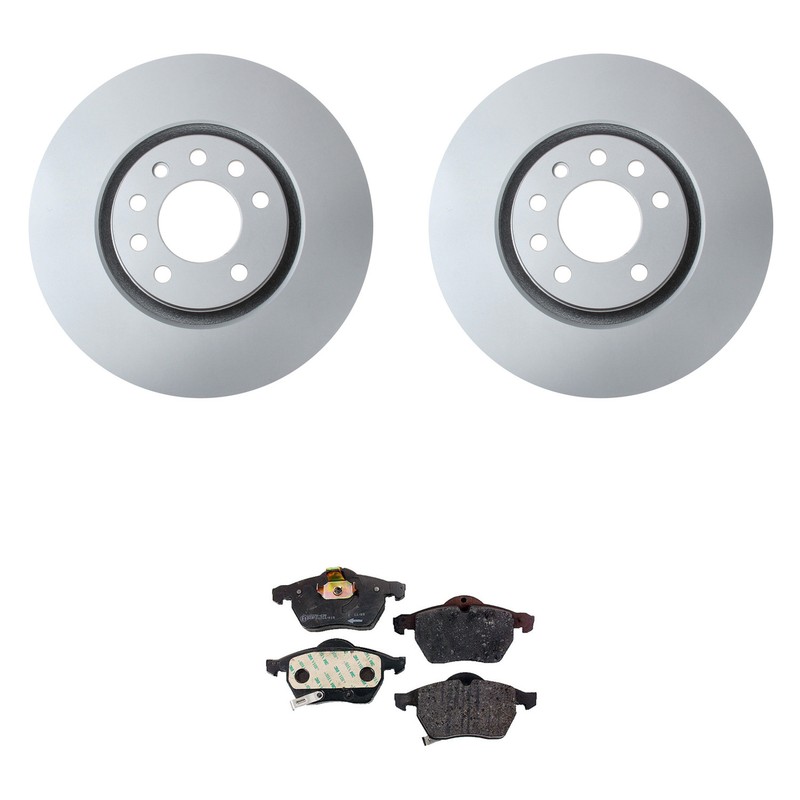 Hella Pagid Front 308mm Rotors Low-Met Disc Brake Pad Kit For Saab 9-3 9-5