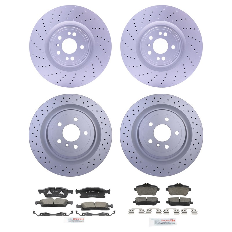Hella Front Rear Rotor Bosch Ceramic Brake Pad Kit for X166 GL450 Base 4.7 V8 13