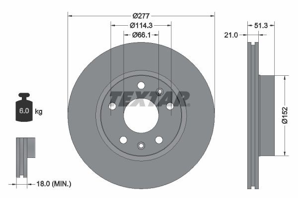 2 x brake disc Textar 92115703 for Land Rover gallery