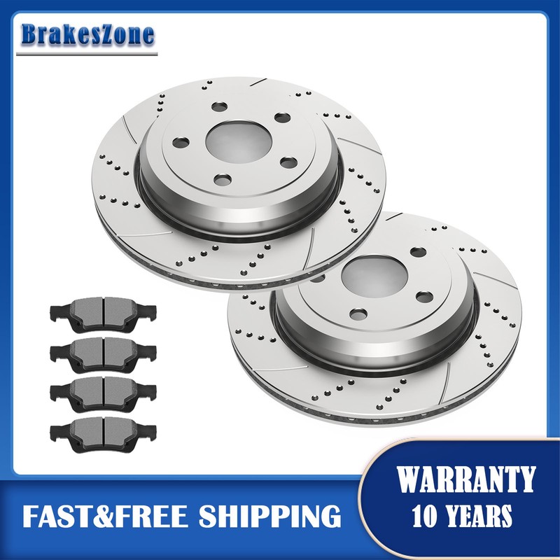330mm REAR Brake Rotors Pads Kit fit for Dodge Durango 2011-2023 Drilled Brakes