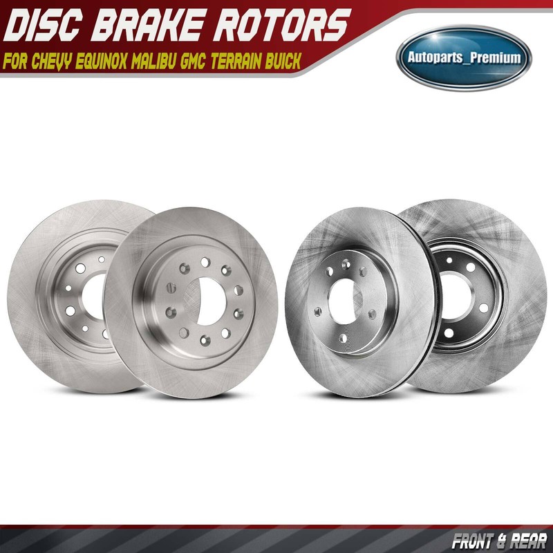 4Pcs Front & Rear Disc Brake Rotors for Chevy Equinox Malibu GMC Terrain Buick