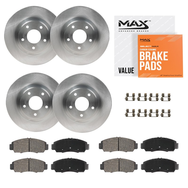 Front & Rear Brake Rotors + Ceramic Pads for 2004-2007 Toyota Highlander