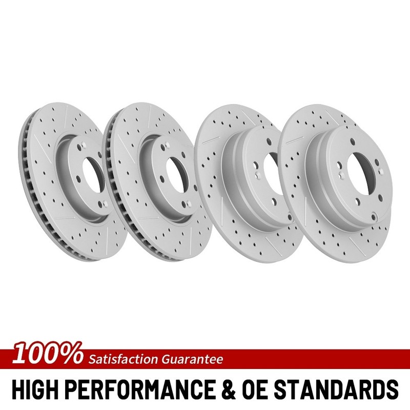 Front & Rear Drilled Brake Rotors For 2006 2007-2016 Hyundai Sonata Kia Optima