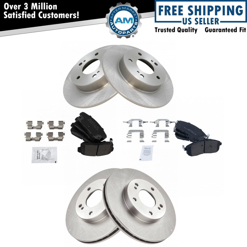 Brake Rotor & Premium Posi Semi-Metallic Pad Set Front Rear Kit for Nissan