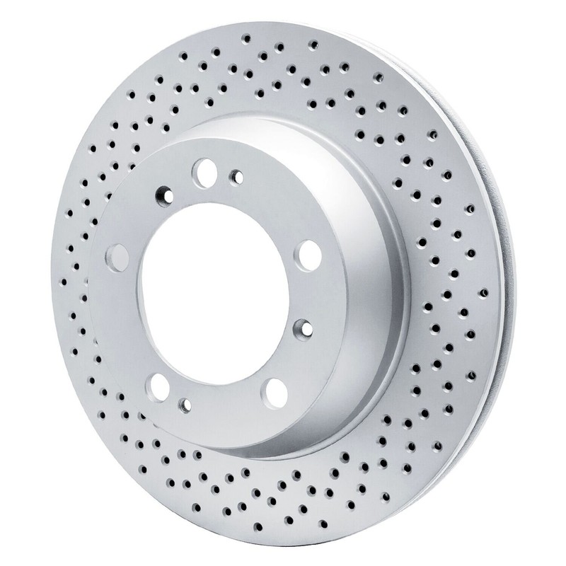 For Porsche Boxster 00-08 Carbon GEOMET Drilled 1-Piece Rear Brake Rotor gallery