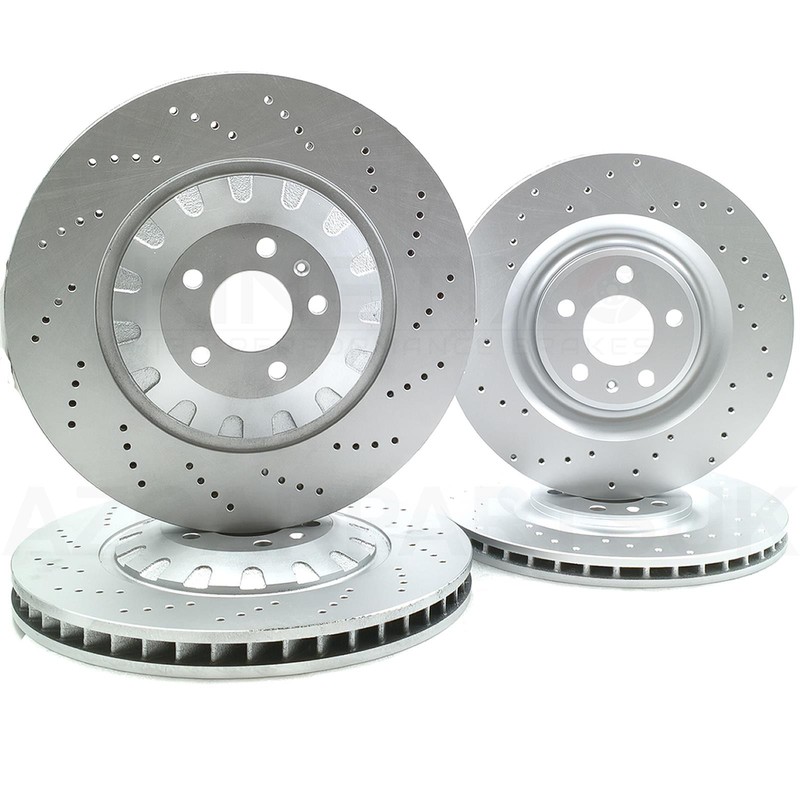FOR AUDI SQ7 FRONT REAR HIGH CARBON CROSS DRILLED BRAKE DISCS 400mm 350mm FR RR