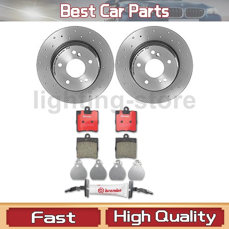 Rear Disc Brake Pad Set Disc Brake Rotor Fits Mercedes-Benz 2002-2005 C230 3 pcs
