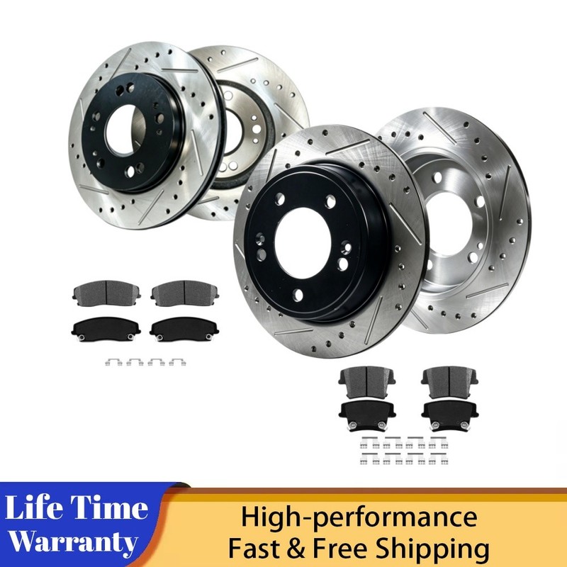 12.60 inch Front Rear Drilled Rotors Brake Pads for 2007 2008 Dodge Charger