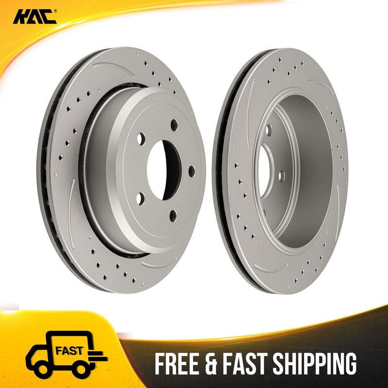 Rear Drill/Slot Brake Rotors For 2003-2011 Crown Victoria Grand Marquis Marauder