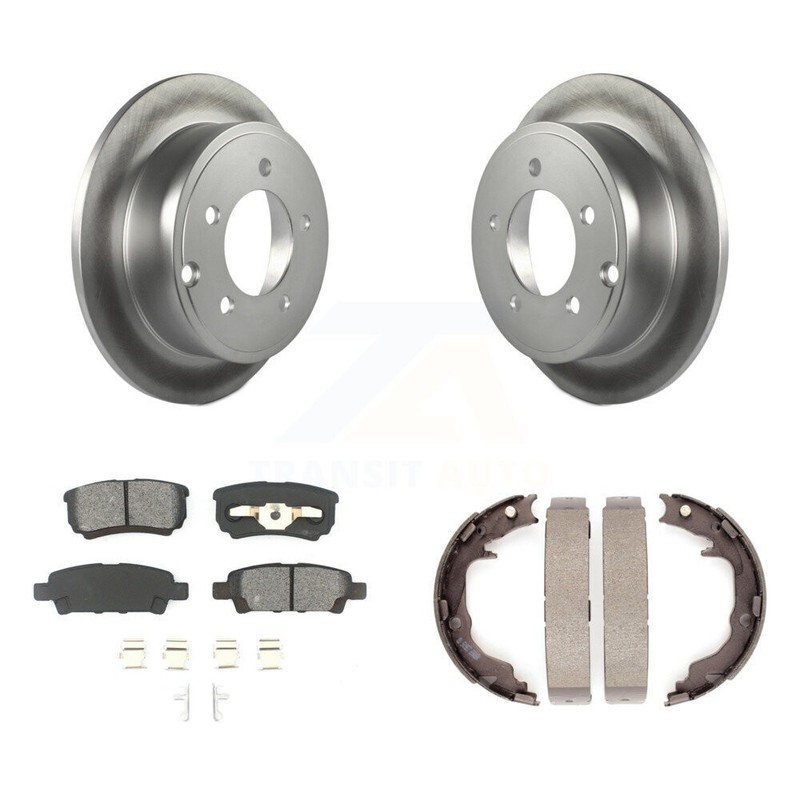 Disc Coated Rotors Semi-Metallic Pads & Parking Shoes Rear Kit For Jeep Patriot gallery