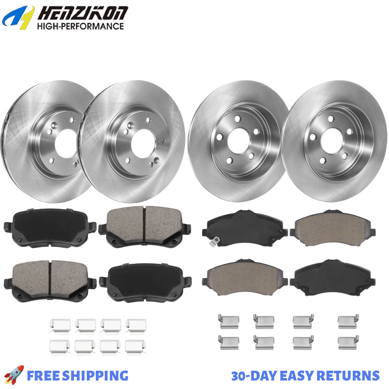 11.89″ Front 12″ Rear Disc Rotors Brake Pads for Town & Country Grand Caravan